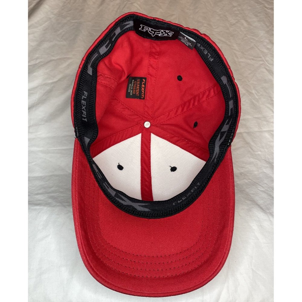 Fox Racing Hat Red White Logo Flex fit Size L Baseball Cap Riding Co - Picture 7 of 9